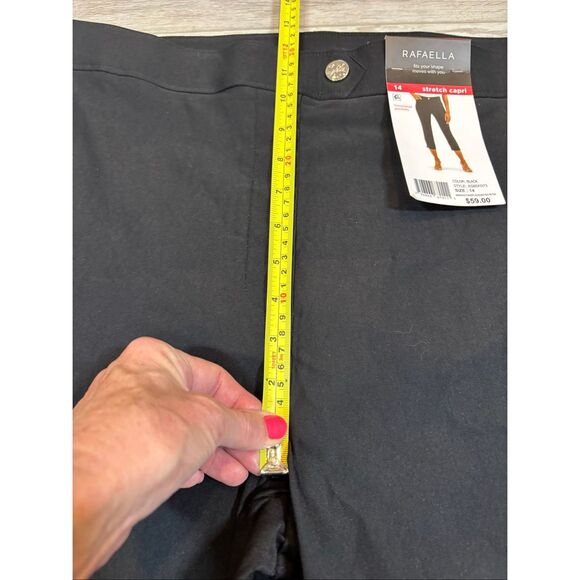 Rafaella stretch Capri black pants slacks size 14 - Picture 9 of 13